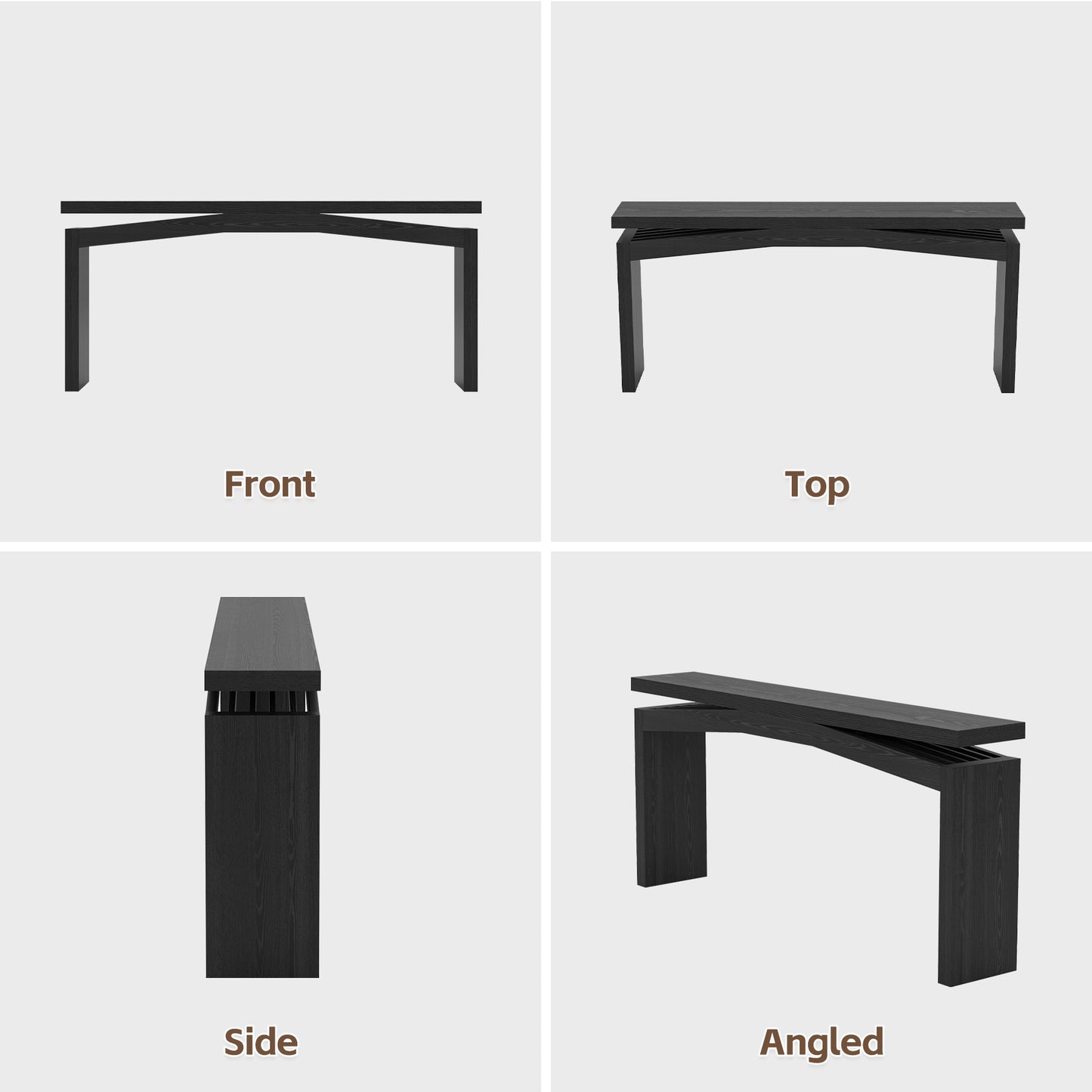 Black Console Tables for Entryway Living Mid-Century, Rectangular Sofa Tables Narrow Long Behind Couch, Wooden Entry Way Foyer Hallway Table for Home, Living Room, Apartment, Black