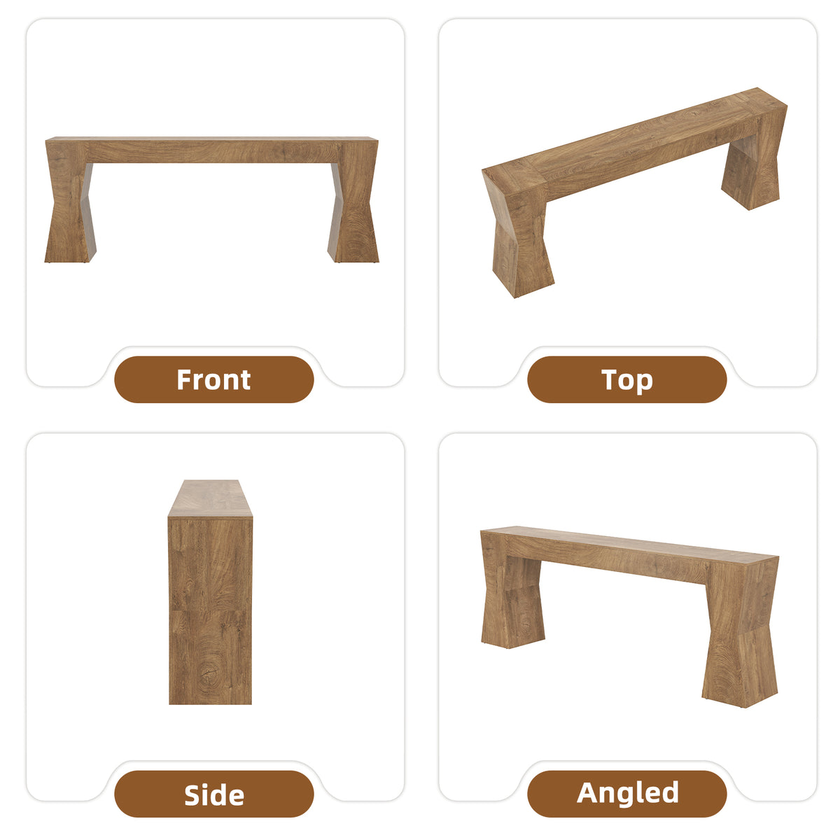 Extra Long Console Table for Living Room, Natural Oak Brown 86-Inch Entryway Table with X-Shaped Legs Wooden, Farmhouse Behind the Couch Table for Entrance, Hallway