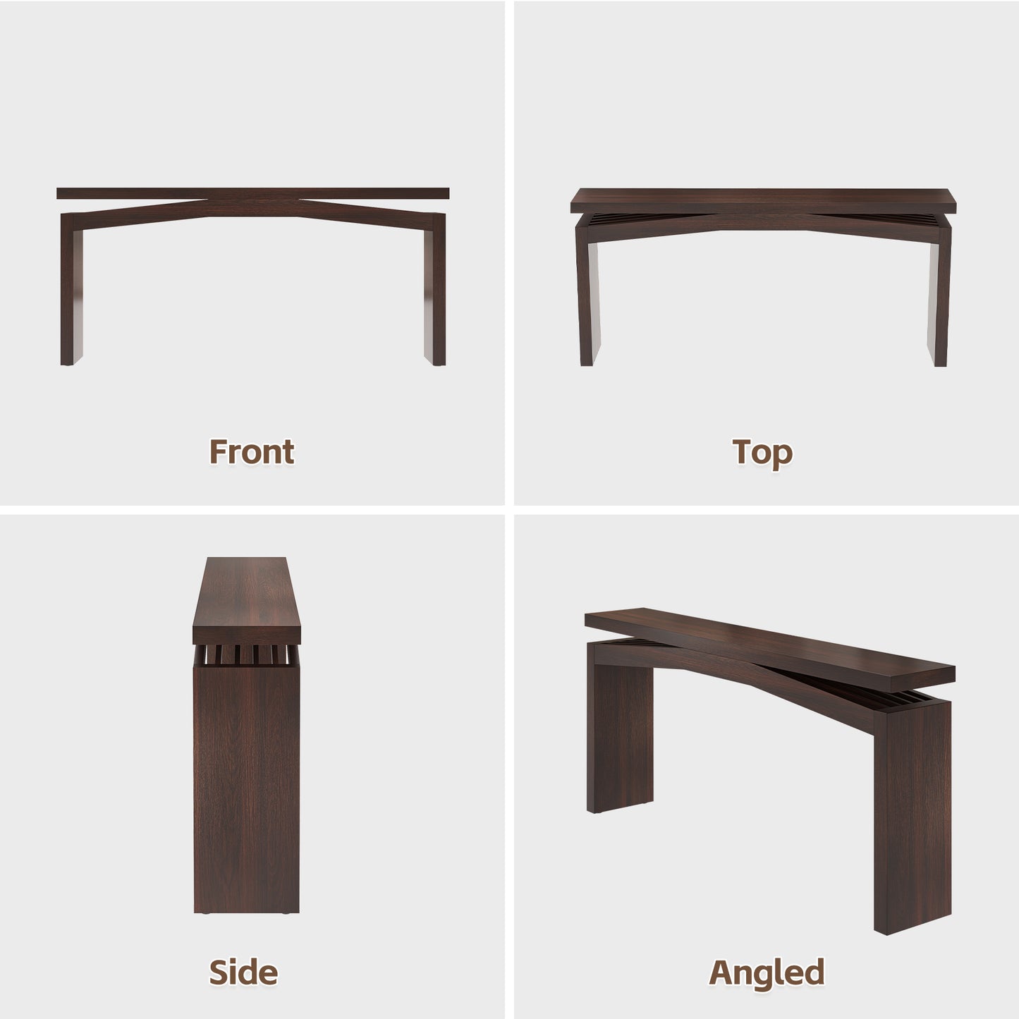 63-Inch Farmhouse Entryway Table Behind Couch Skinny, Long Wooden Entrance Table for Living Room Narrow, Rectangular Modern Console Tables for Apartment, Home, Dark Brown
