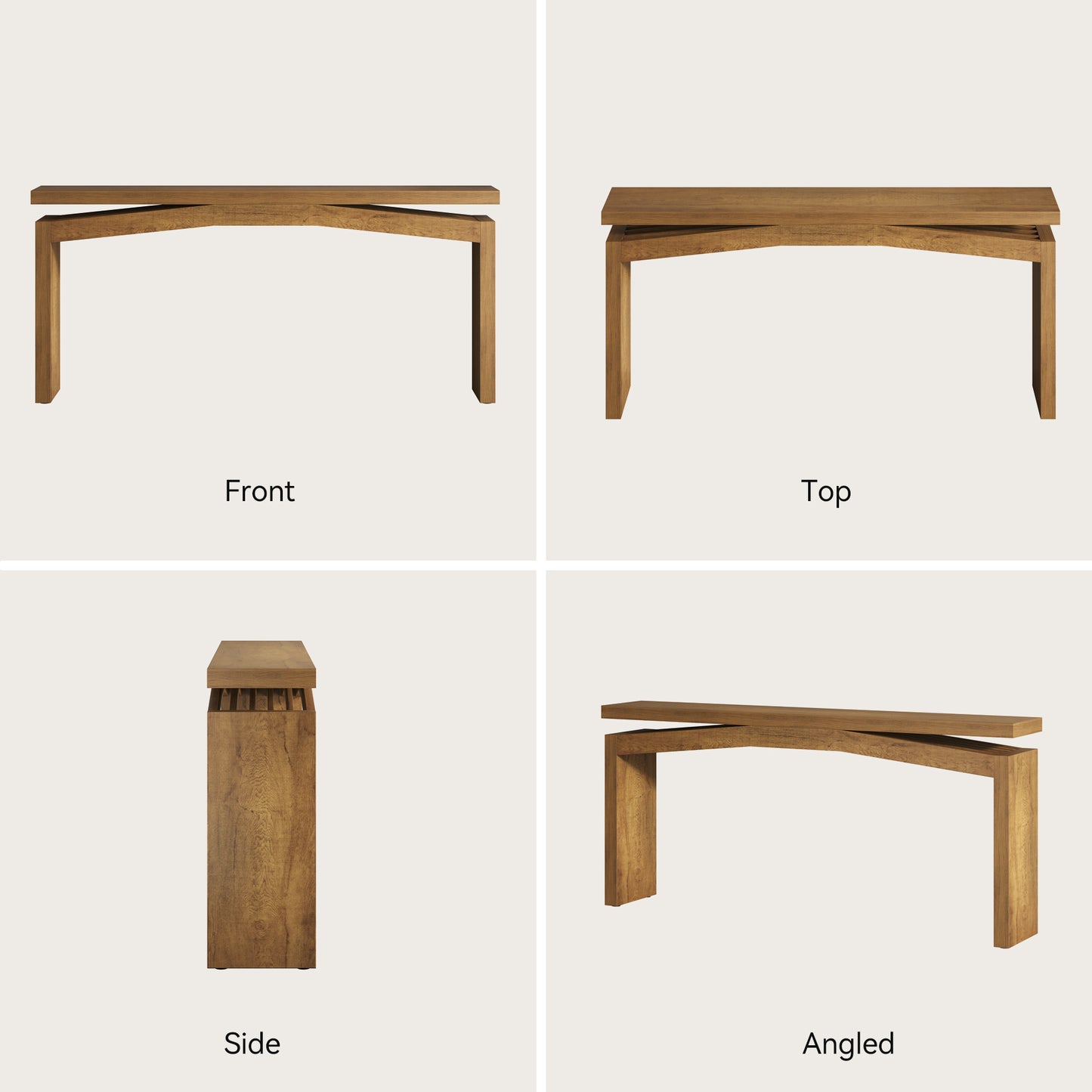 63-Inch Wood Console Table for Entryway Living Room, Long Rectangular Sofa Tables with Natural Wooden Base for Home Hallway Couch Foyer Entrance, Light Brown Oak