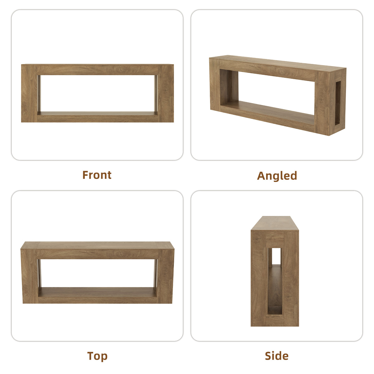 82.6-Inch Farmhouse Console Table with Storage Shelf, Natural Wood Finish - Extra Long Sofa Table Behind Couch, Entryway Table for Entrance, Hallway, Living Room