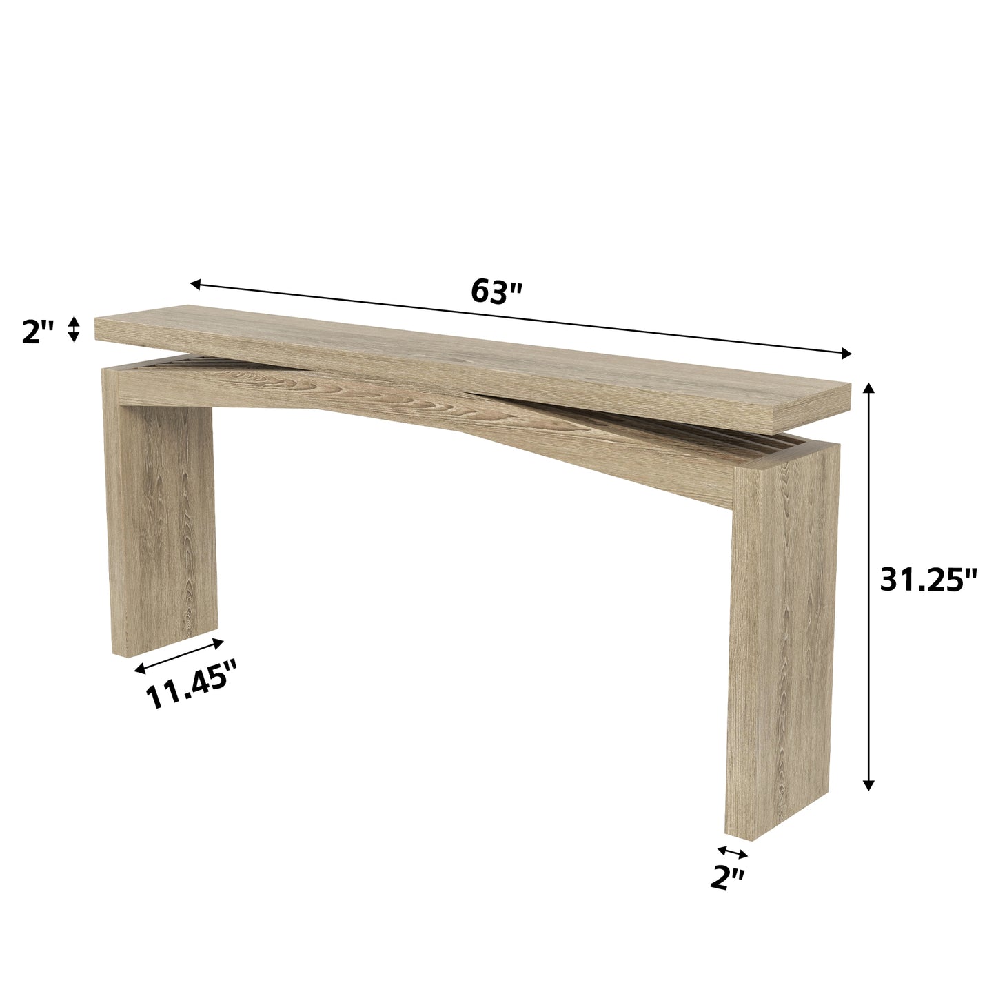 63-Inch Console Table Behind Sofa Rustic, Long Foyer Tables for Entryway Narrow, Modern Farmhouse Couch Table Wood for Hallway, Living Room, Home, Entrance, Light Tan Wood