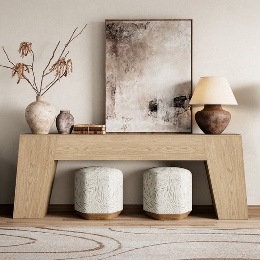78-Inch Console Table for Entryway, Extra Long Farmhouse Sofa Table Behind Couch, Natural Wood Accent Entrance Table for Living Room Hallway, Light Oak Brown