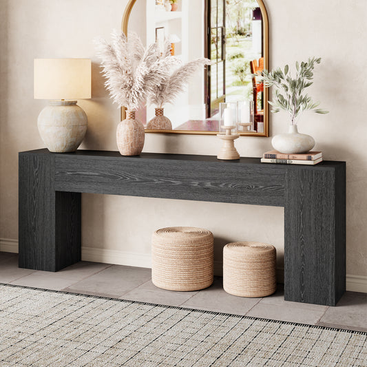 86 Inch Entryway Table for Living Room, Extra Long Sofa Console Table Behind Couch, Modern Wood Console Tables for Entryway, Apartment, Hallway, Black