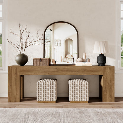 94.5 Inch Extra Long Console Table, Farmhouse Large Wooden Entryway Table, Long Sofa Table Behind Couch for Spacious Living Room Hallway, Natural Oak Brown