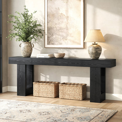 78.7-Inch Console Tables for Entryway, Black Sofa Table Modern Extra Long Behind Couch Table, Mid Century Entrance Table for Entry Way, Apartment, Hallway