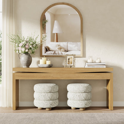 70.9-inch Long Console Table Behind Couch, Sofa Tables Narrow Long Farmhouse Wood Console Tables with Storage, Entryway Tables for Living Room, Hallway, Foyer, Light Oak