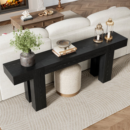 86.6 Inch Extra Console Table Black | Wood Entryway Table | Farmhouse Style | Living Room, Entryway, Hallway