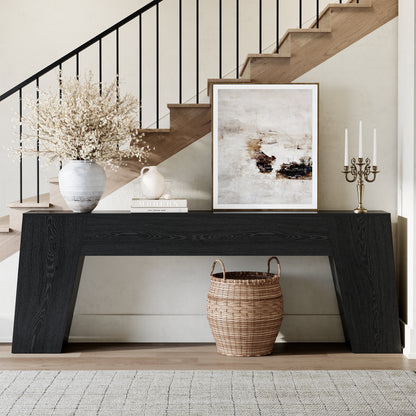 Extra Long 78-Inch Black Console Table for Entryway, Modern Narrow Sofa Table Behind Couch, Sturdy Wood Accent Entrance Table for Living Room Hallway