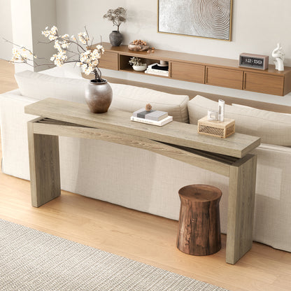 63-Inch Console Table Behind Sofa Rustic, Long Foyer Tables for Entryway Narrow, Modern Farmhouse Couch Table Wood for Hallway, Living Room, Home, Entrance, Light Tan Wood