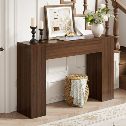 43-Inch Wood Console Table for Entryway, Walnut Console Table Behind Couch, Small Modern Entryway Table for Hallway， Farmhouse Sofa Table for Small Space Foyer Entrance