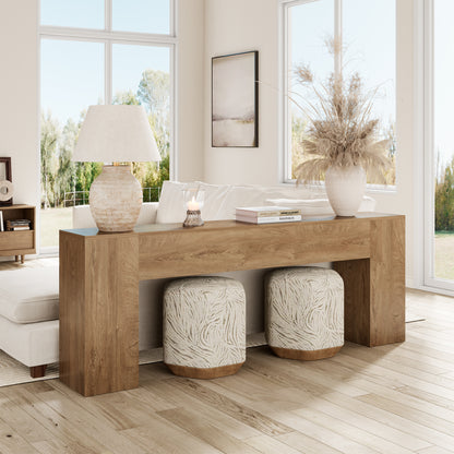 Epecoya 86-Inch Extra Long Console Table for Entryway, Wooden Behind Couch Table Narrow, Farmhouse Entrance Table for Hallway Living Room Apartment, Natural Oak Brown