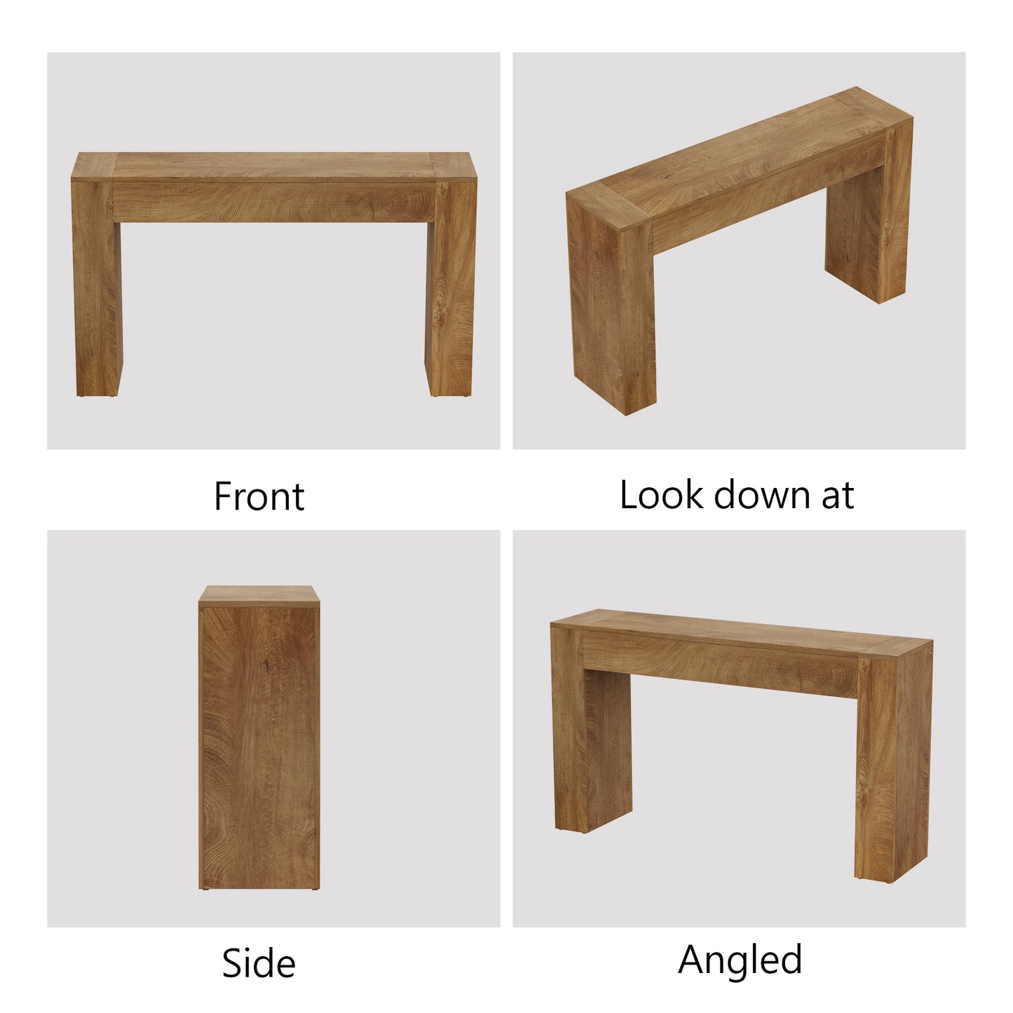 Wood Console Table for Entryway Living Room, 43-Inch Small Sofa Table, Farmhouse Rectangular Accent Console with Wooden Double Base for Behind Couch Hallway Foyer Entrance, Light Oak Brown