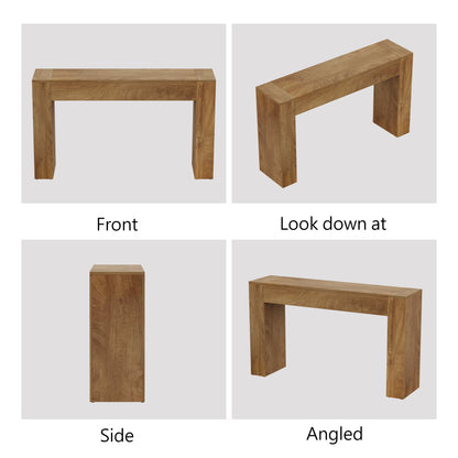 Wood Console Table for Entryway Living Room, 43-Inch Small Sofa Table, Farmhouse Rectangular Accent Console with Wooden Double Base for Behind Couch Hallway Foyer Entrance, Light Oak Brown