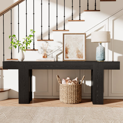 86.6 Inch Extra Console Table Black | Wood Entryway Table | Farmhouse Style | Living Room, Entryway, Hallway