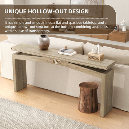 63-Inch Console Table Behind Sofa Rustic, Long Foyer Tables for Entryway Narrow, Modern Farmhouse Couch Table Wood for Hallway, Living Room, Home, Entrance, Light Tan Wood