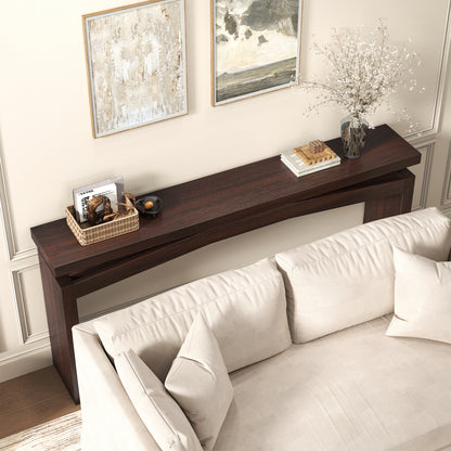 63-Inch Farmhouse Entryway Table Behind Couch Skinny, Long Wooden Entrance Table for Living Room Narrow, Rectangular Modern Console Tables for Apartment, Home, Dark Brown