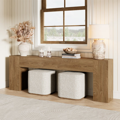 Extra Long Console Tables for Entryway, 94.5 Inch Wooden Couch Table Behind Sofa Modern, Large Farmhouse Hallway Table for Living Room, Entrance, Entry Way, Natural Oak Brown