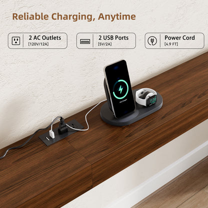 94.5" Narrow Console Table with USB Charging & Side Shelves, Walnut | Extra Long Thin Table for Behind Sofa Couch,Entryway, Hallway,94.5"W x 12"D x 31.5"H, Walnut Wood, USB Ports Charging
