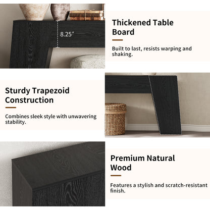 Extra Long 78-Inch Black Console Table for Entryway, Modern Narrow Sofa Table Behind Couch, Sturdy Wood Accent Entrance Table for Living Room Hallway