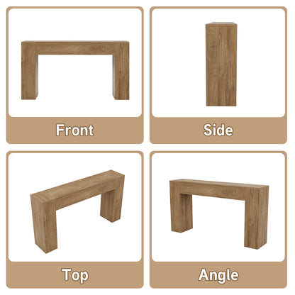 Epecoya Wood Console Table for Entryway Living Room, 53-Inch Long Sofa Table, Farmhouse Rectangular Accent Console with Wooden Double Base for Behind Couch Hallway Foyer Entrance, Light Oak Brown