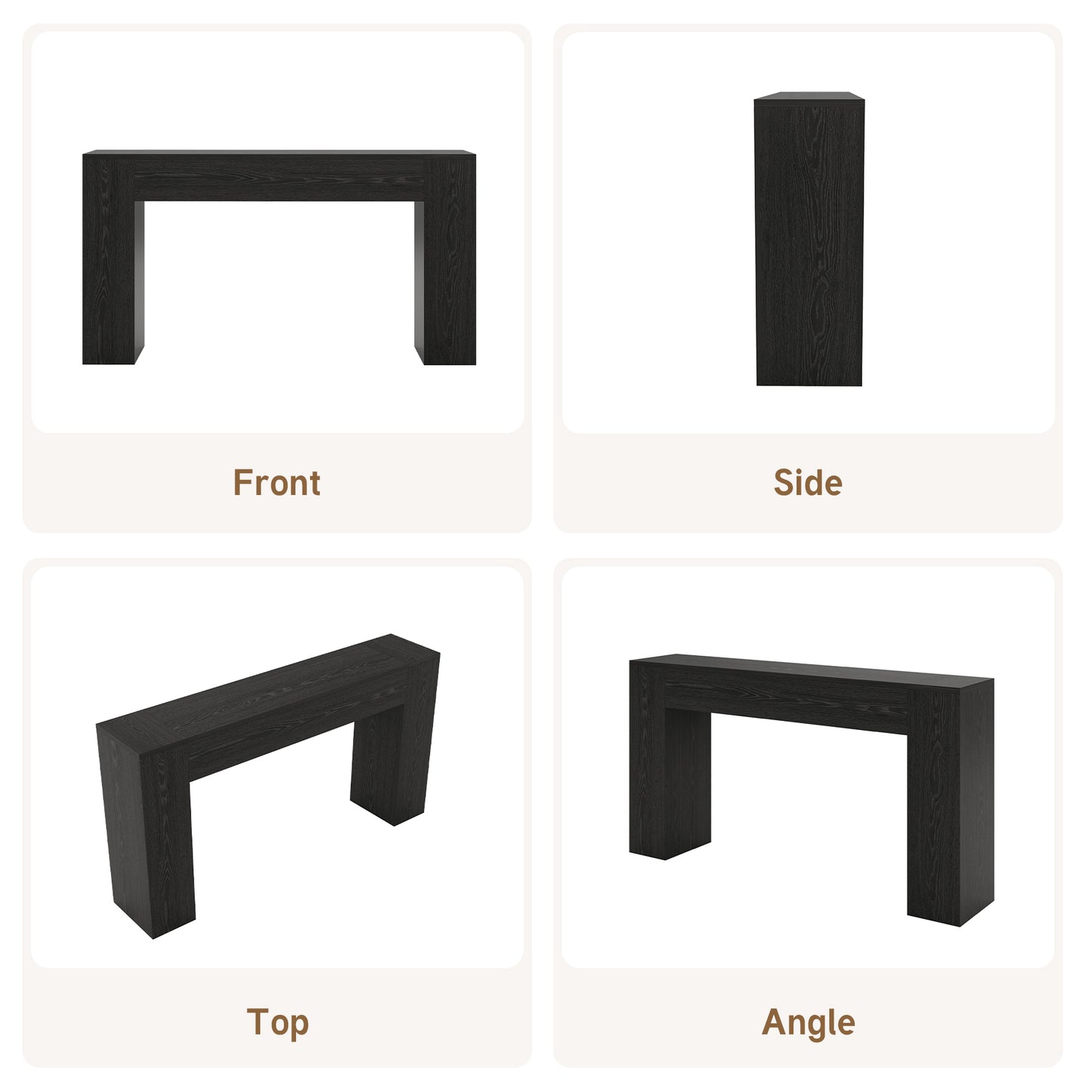 53 Inch Black Farmhouse Console Table for Entryway Hallway | Small Entryway Table, Wood Black Finish, Behind Sofa Couch, Easy Assembly, Display Decor, 12"D x 53.25"W x 31.5"H