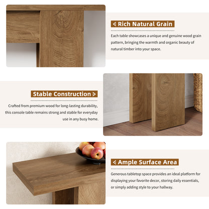 70.9-Inch Long Console Table For Entryway, Wooden Sofa Table Narrow Behind Couch Rectangular, Farmhouse Accent Foyer Entry Tables For Living Room, Entrance, Hallway, Natural Oak Brown