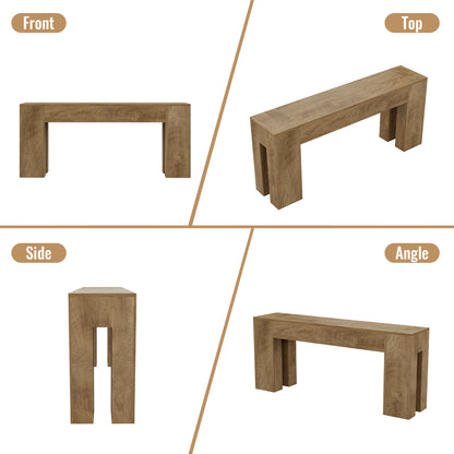 Epecoya Extra Long Sofa Console Table for Entryway Living Room, 71-Inch Farmhouse Wood Behind Couch Table, Rectangular Accent Console with Wooden Double Base for Hallway Foyer Entrance, Natural Oak