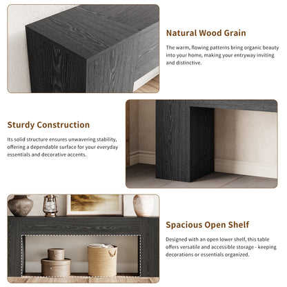 86 Inch Entryway Table for Living Room, Extra Long Sofa Console Table Behind Couch, Modern Wood Console Tables for Entryway, Apartment, Hallway, Black