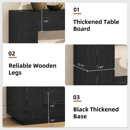 78 Inch Extra Long Console Table, 2-Tier Wood Entryway Table with Storage, Farmhouse Sofa Behind Couch Table for Entrance, Living Room, Foyer, Hallway, Black