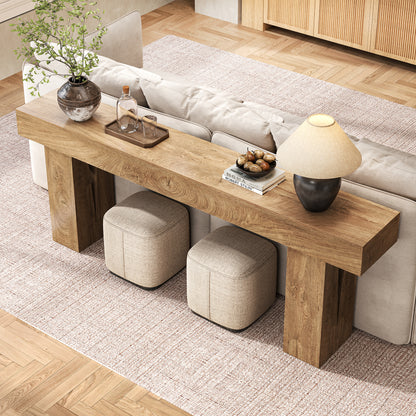 78-inch Long Console Table Behind Couch, Entryway Table Rustic Farmhouse Wood Console Tables with Storage, Extra Long Sofa Tables for Living Room, Hallway, Foyer, Natural Oak Brown