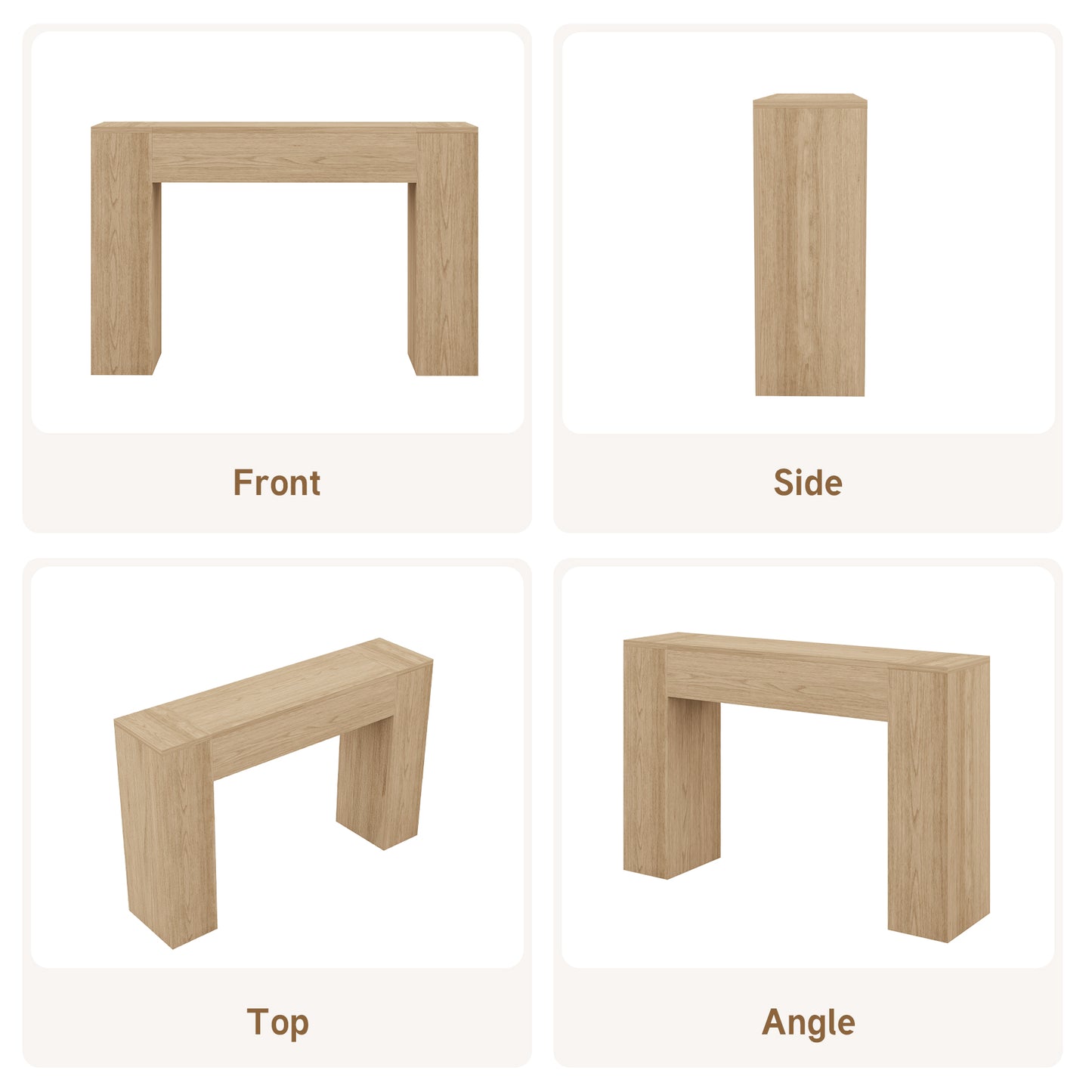 43 Inch Small Light Oak Console Table for Hallway Entryway Entrance | Farmhouse Wood Table, Small Console, for Living Room Behind Couch Sofa, Easy Assembly