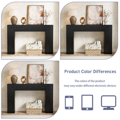 Epecoya Wood Console Table for Entryway Living Room, 43-Inch Small Sofa Table, Farmhouse Rectangular Accent Console with Wooden Double Base for Behind Couch Hallway Foyer Entrance, Black
