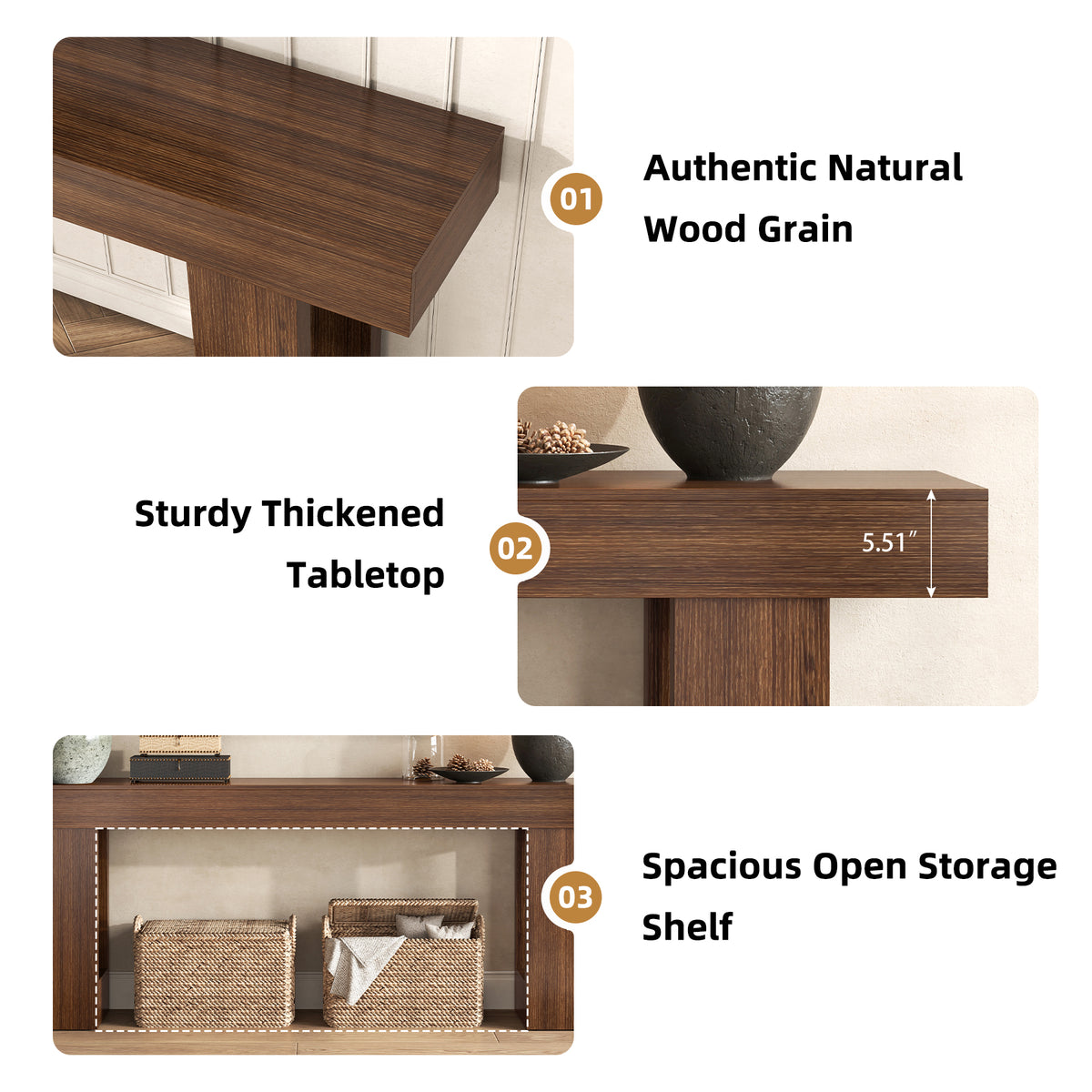 Mid Century Entryway Tables for Living Room, Walnut Brown Extra Long Console Table Behind Couch 78In, Wooden Entry Way Tables for Living Room, Apartment