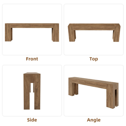 94.5 Inch Extra Long Console Table, Farmhouse Large Wooden Entryway Table, Long Sofa Table Behind Couch for Spacious Living Room Hallway, Natural Oak Brown