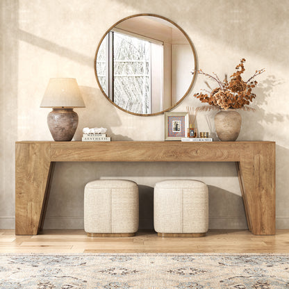 86-inch Extra Long Console Table, Couch Tables Behind Sofa Farmhouse Wood Entryway Table with Storage, Modern Console Tables for Living Room, Hallway, Entrance, Natural Oak Brown