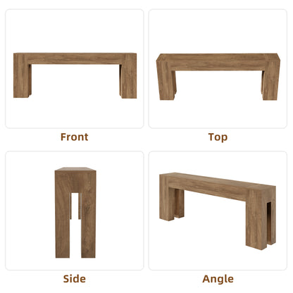 86-Inch Extra Long Console Table, Farmhouse Wood Entryway Table, Large Sofa Table Behind Couch for Hallway Entrance Living Room Accent, Natural Oak Brown