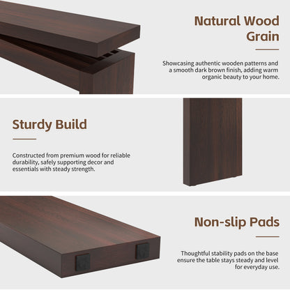 63-Inch Farmhouse Entryway Table Behind Couch Skinny, Long Wooden Entrance Table for Living Room Narrow, Rectangular Modern Console Tables for Apartment, Home, Dark Brown
