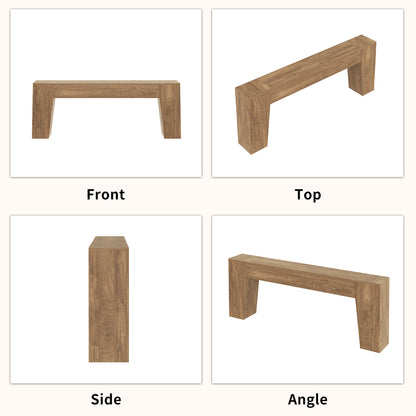Epecoya Extra Long Sofa Console Table for Entryway, 78-Inch Large Farmhouse Wood Behind Couch Table, Modern Trapezoid Accent Entrance Table for Foyer Living Room Hallway Home, Natural Oak Brown