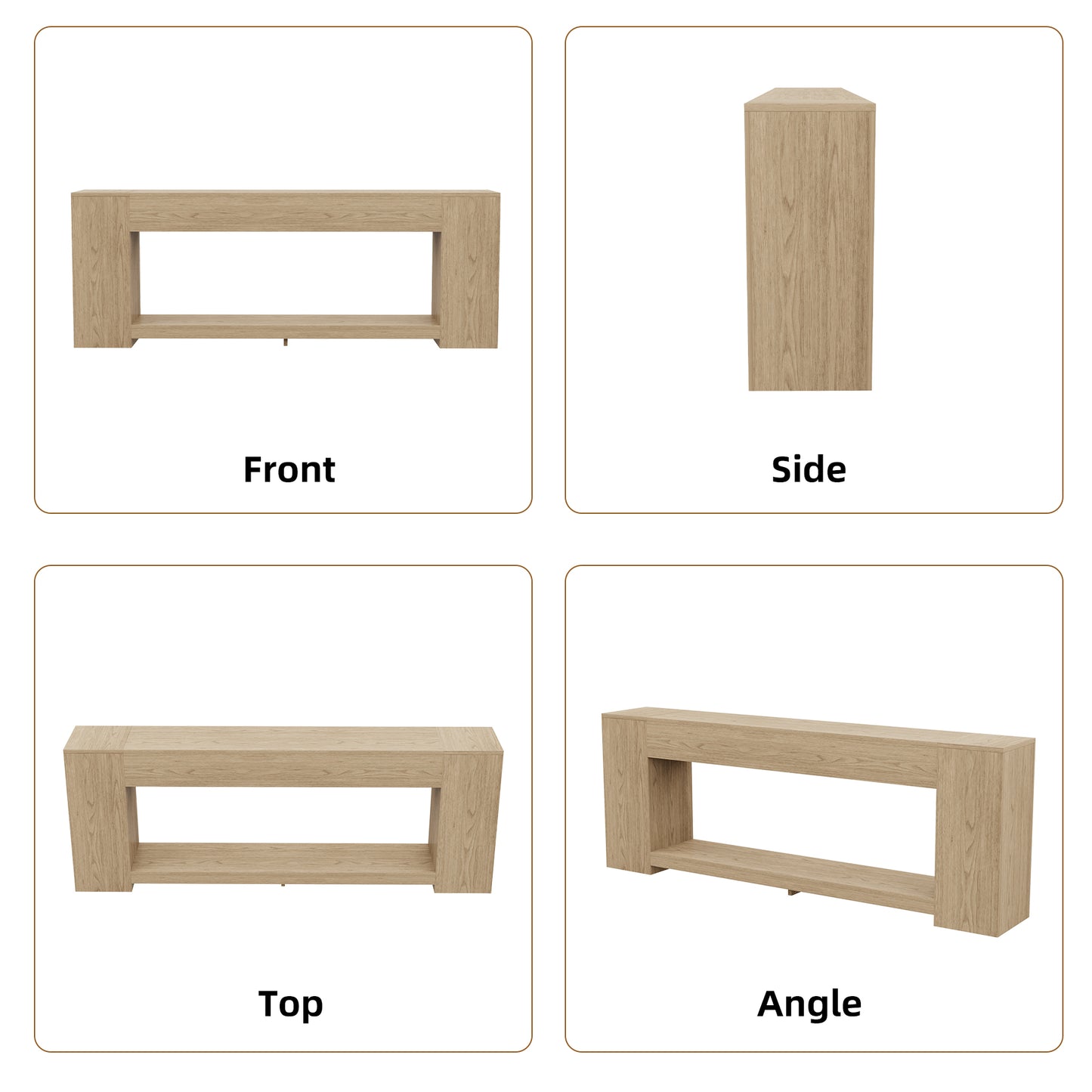 Console Table for Entry Way with Storage 86 Inch, Extra Long Sofa Table Behind Couch for Living Room, Wooden Entryway Entrance Table with 2-Tier Shelves, Light Oak