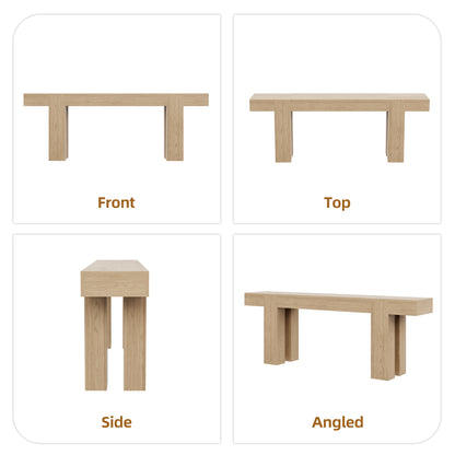 86.6 Inch Extra Console Table Light Oak | Wood Entryway Table | Farmhouse Style | Living Room, Entryway, Hallway