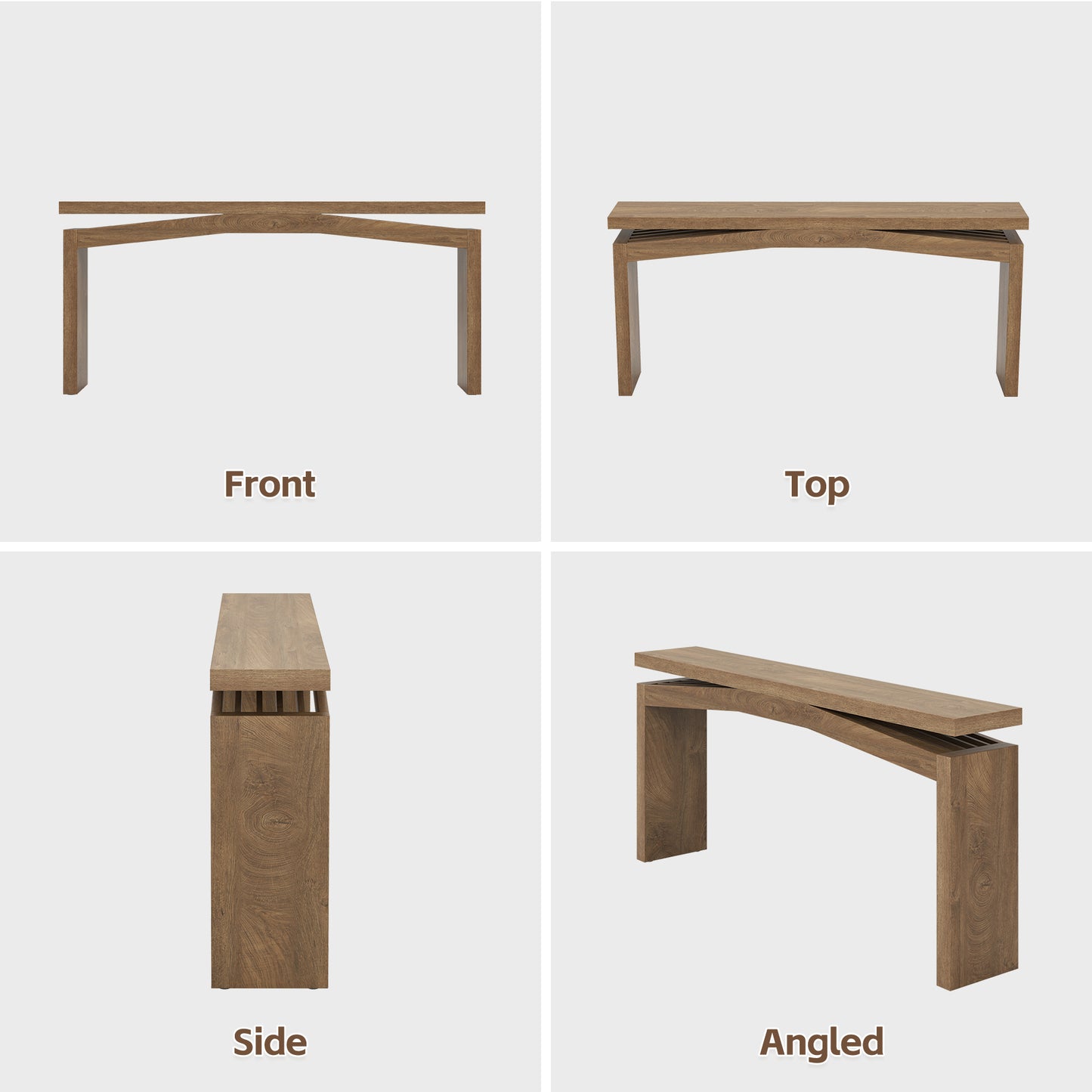 Console Table for Entryway Living Room, 63-Inch Wooden Rectangular Sofa Tables Narrow Long Behind Couch, Large Farmhouse Foyer Entrance Table for Home, Hallway, Apartment, Natural Brown