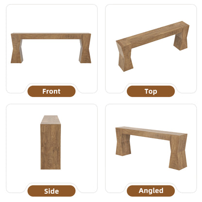 Extra Long Console Table for Living Room, Natural Oak Brown 86-Inch Entryway Table with X-Shaped Legs Wooden, Farmhouse Behind the Couch Table for Entrance, Hallway