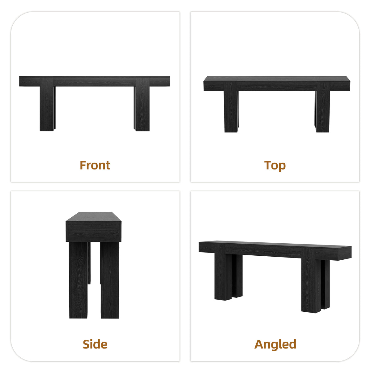 86.6 Inch Extra Console Table Black | Wood Entryway Table | Farmhouse Style | Living Room, Entryway, Hallway