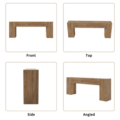 Epecoya 86-Inch Extra Long Console Table for Entryway, Wooden Behind Couch Table Narrow, Farmhouse Entrance Table for Hallway Living Room Apartment, Natural Oak Brown