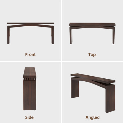 63-Inch Farmhouse Entryway Table Behind Couch Skinny, Long Wooden Entrance Table for Living Room Narrow, Rectangular Modern Console Tables for Apartment, Home, Dark Brown