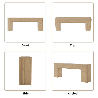 86-Inch Oak Console Table for Living Room, Farmhouse Extra Long Entryway Table, Wood Sofa Table Behind Couch for Hallway, Entry Way, Entrance, Light Oak