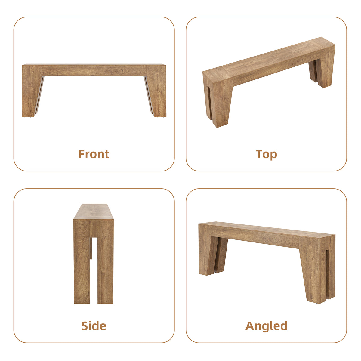 86-inch Extra Long Console Table, Couch Tables Behind Sofa Farmhouse Wood Entryway Table with Storage, Modern Console Tables for Living Room, Hallway, Entrance, Natural Oak Brown
