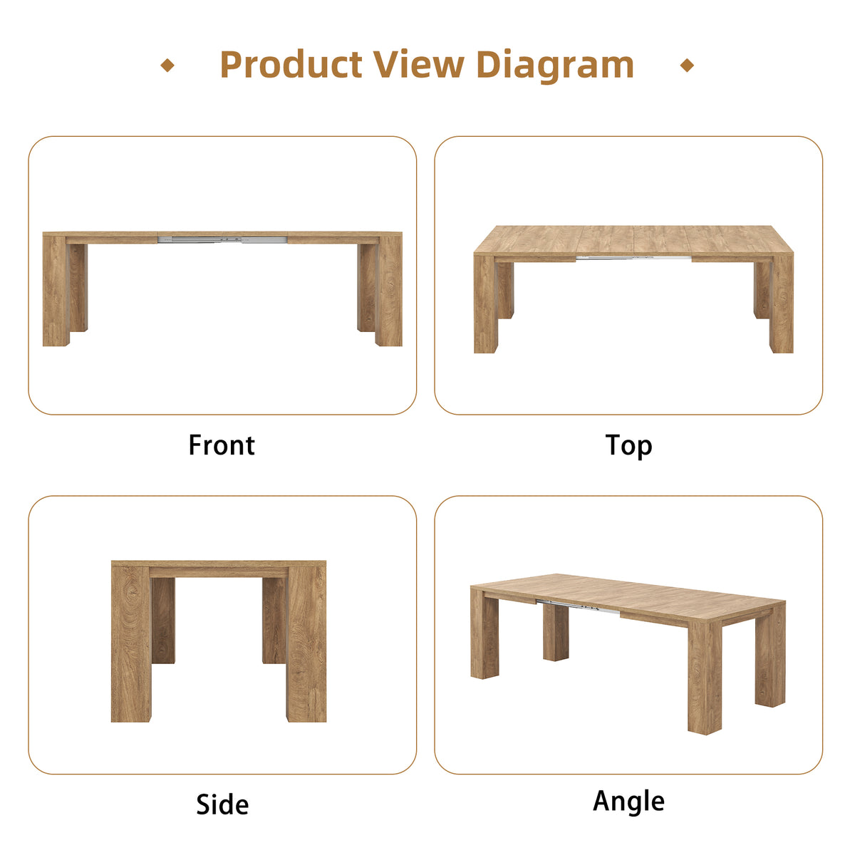 Extendable Dining Tables for 4-10, Modern Farmhouse Kitchen Table 55"-87" Expandable Rectangular Dining Table with 2 Leaves, Transformer Dinner Tables for Living Room, Natural Oak Brown