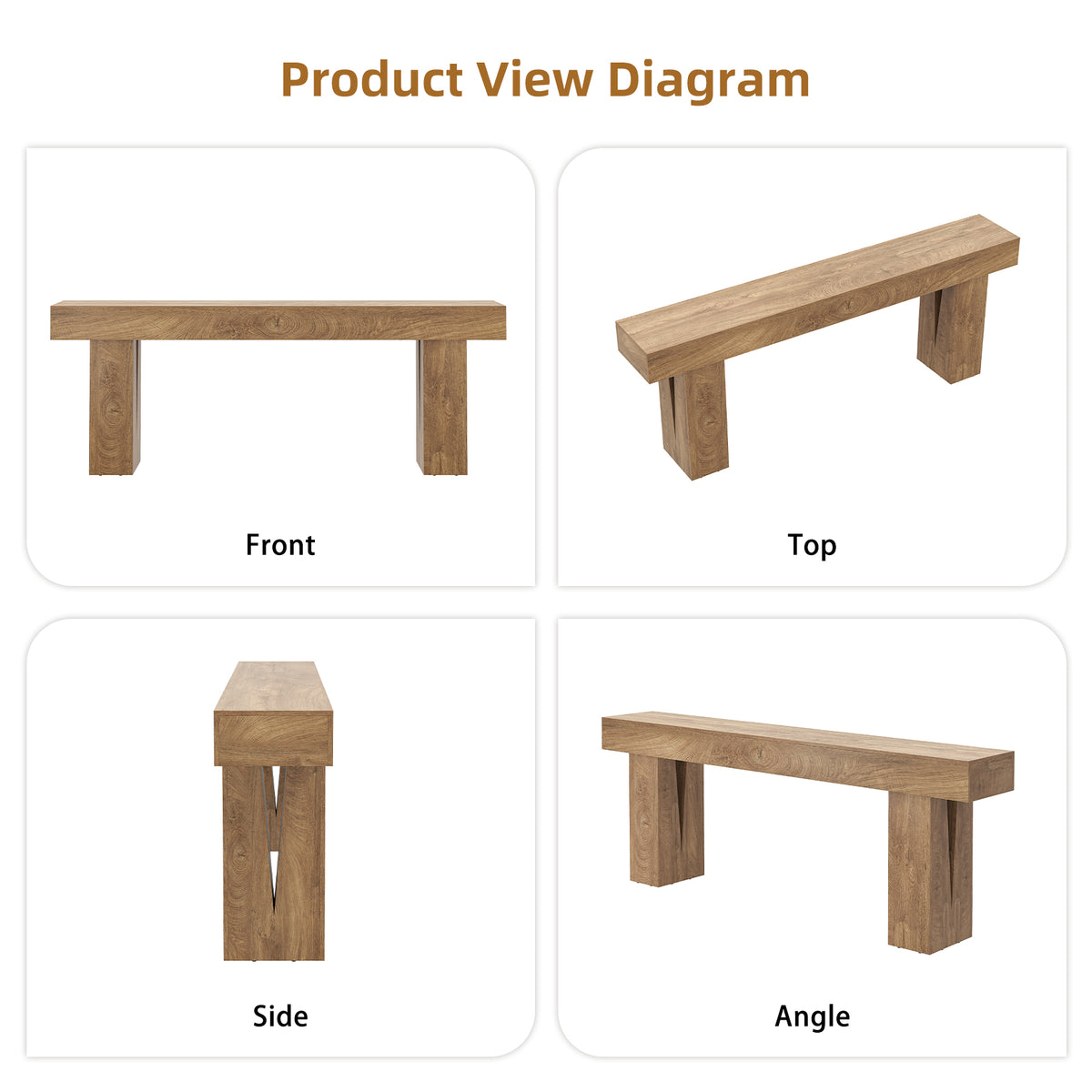 78-inch Long Console Table Behind Couch, Entryway Table Rustic Farmhouse Wood Console Tables with Storage, Extra Long Sofa Tables for Living Room, Hallway, Foyer, Natural Oak Brown